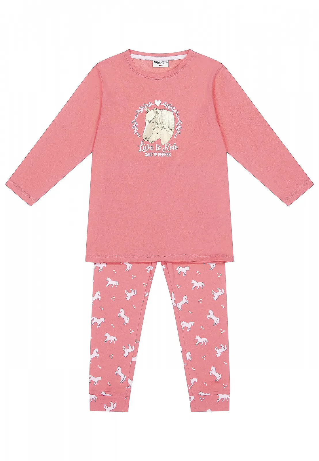 Піжама SALT AND PEPPER для дівчаток з принтом коней, фото №1 Піжама SALT AND PEPPER для дівчаток з принтом коней, фото №1