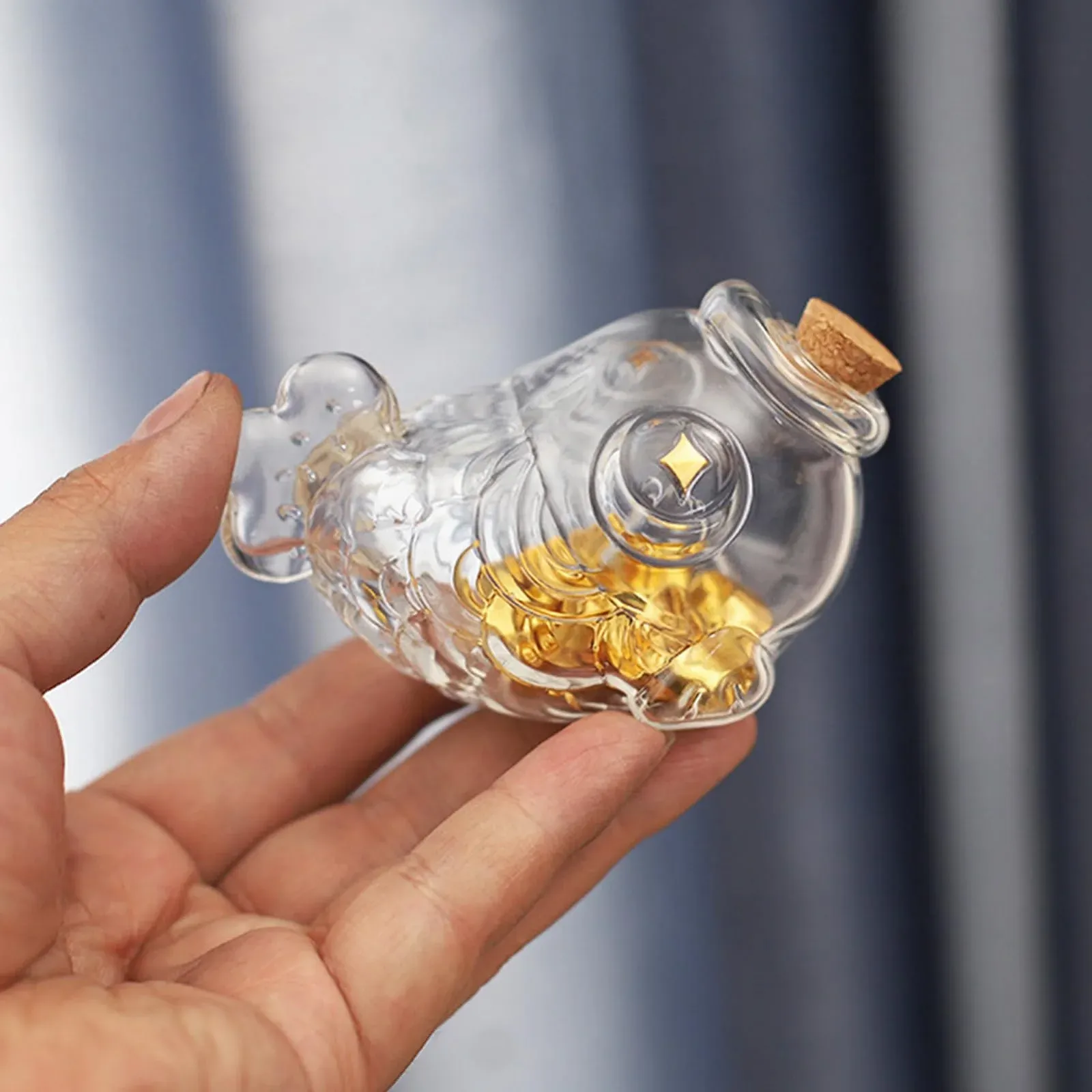 Скарбничка скляна у формі рибки мала, фото №9