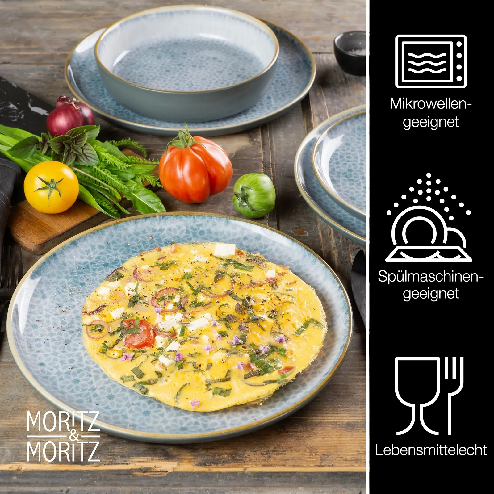 Набор посуды Тип Moritz & Moritz TERRA 18 предметов для 6 человек, ярко-синий, фото №3