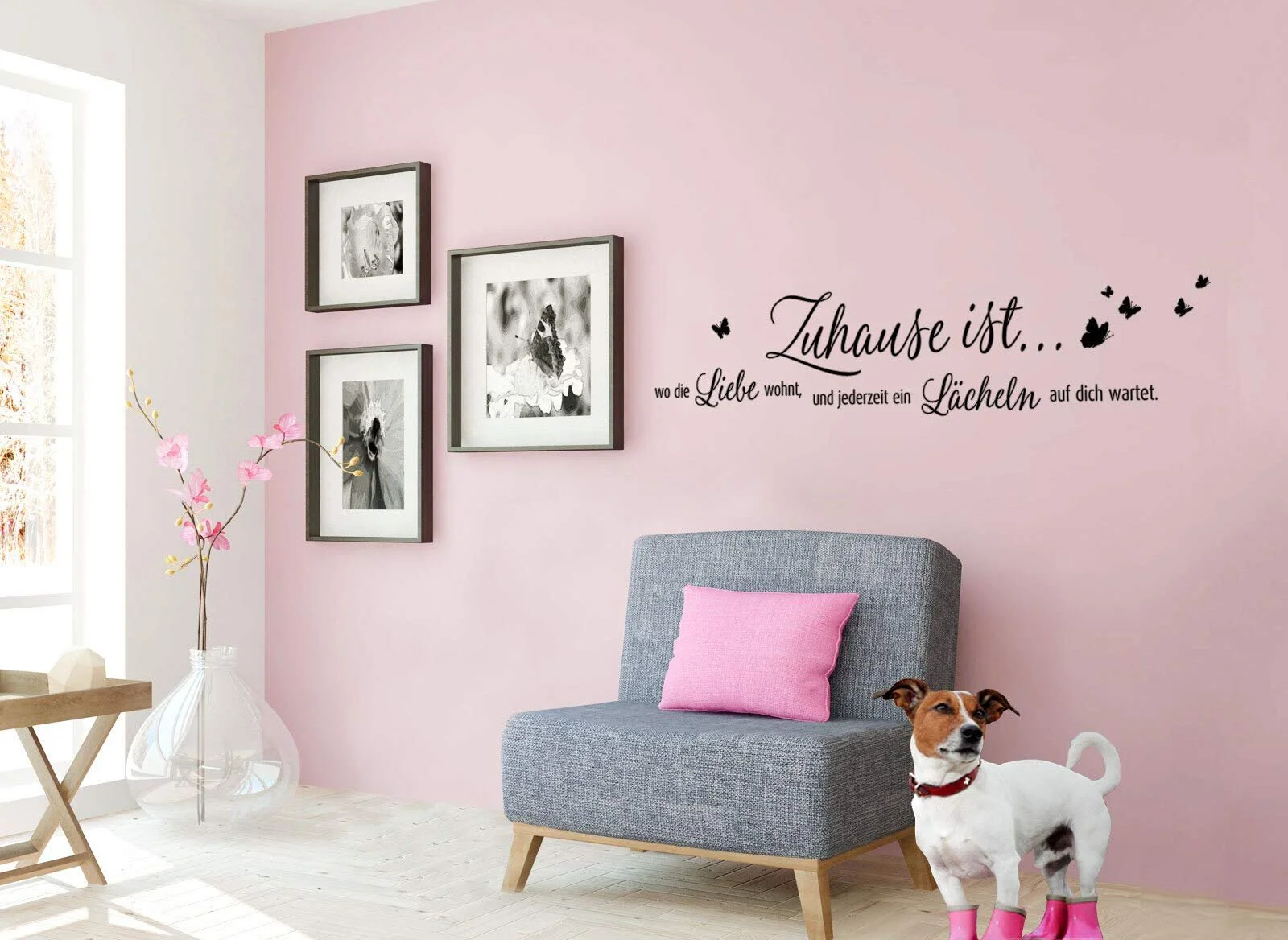 Наклейка на стіну W3479 Напис «Zuhause ist wo die Liebe wohnt» чорна 80 x 17 см, фото №3