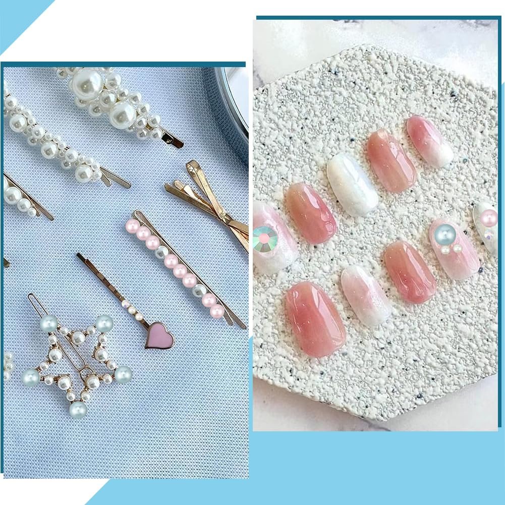 Жемчуг Тип SUNNYCLUE Смола Полужемчуг 3~10 мм Розовый и Голубой, фото №5