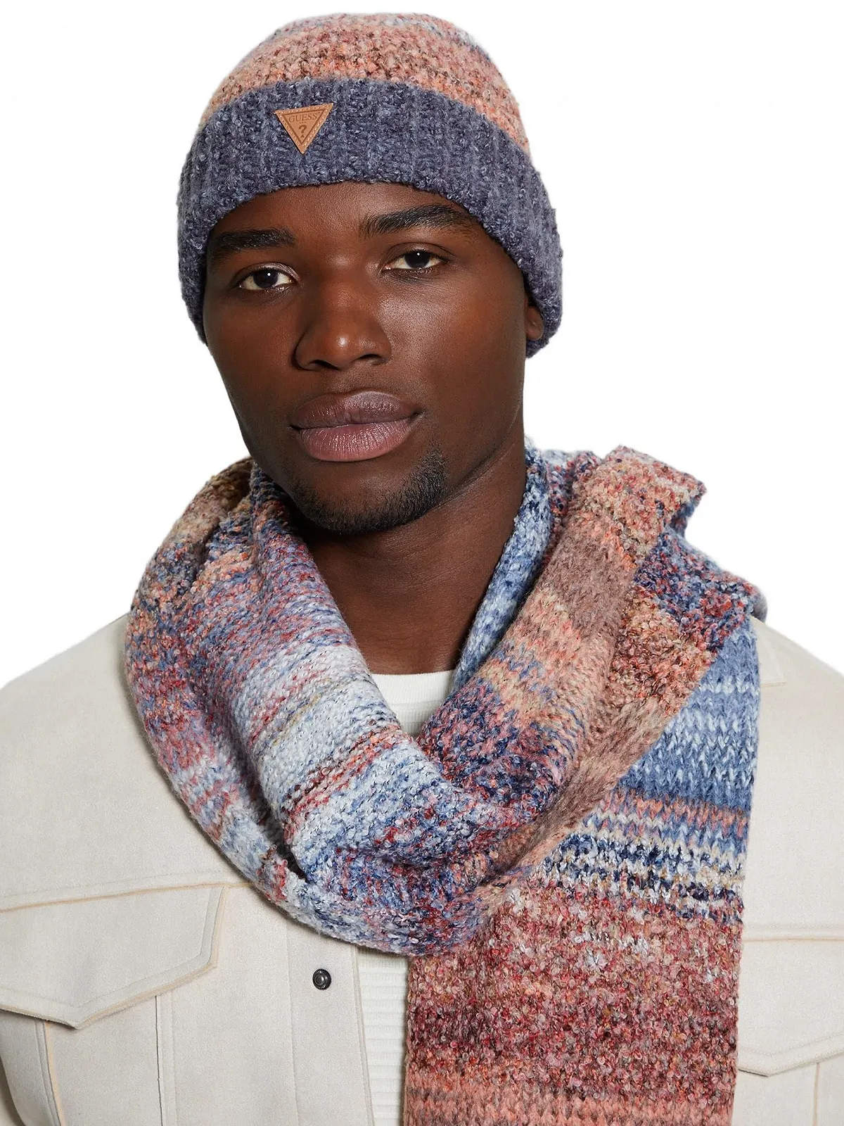 Шапка, GUESS, Space-Dye-Beanie, багатоколірний Sherpa-Blue, універсальний розмір, фото №2