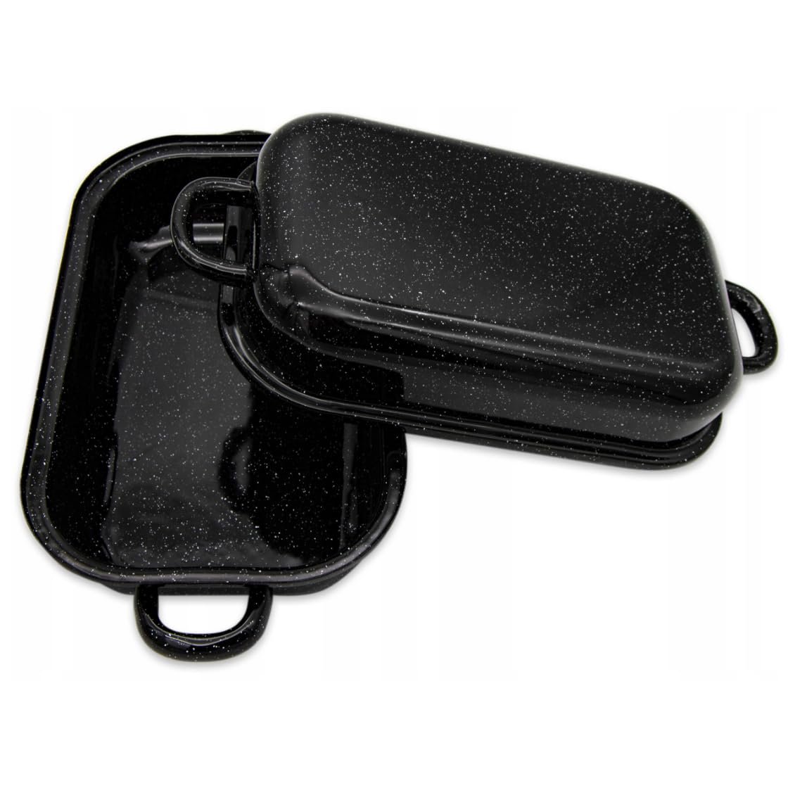 Гусятниця емальована з кришкою 35 x 24 см 5 л для індукції чорна, фото №3 Гусятниця емальована з кришкою 35 x 24 см 5 л для індукції чорна, фото №3