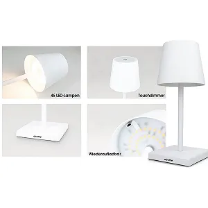 Настільна лампа abathe Classic LED Акумуляторна Бездротова Димувальна 26 см IP54 synthetic.ua - Фото 1