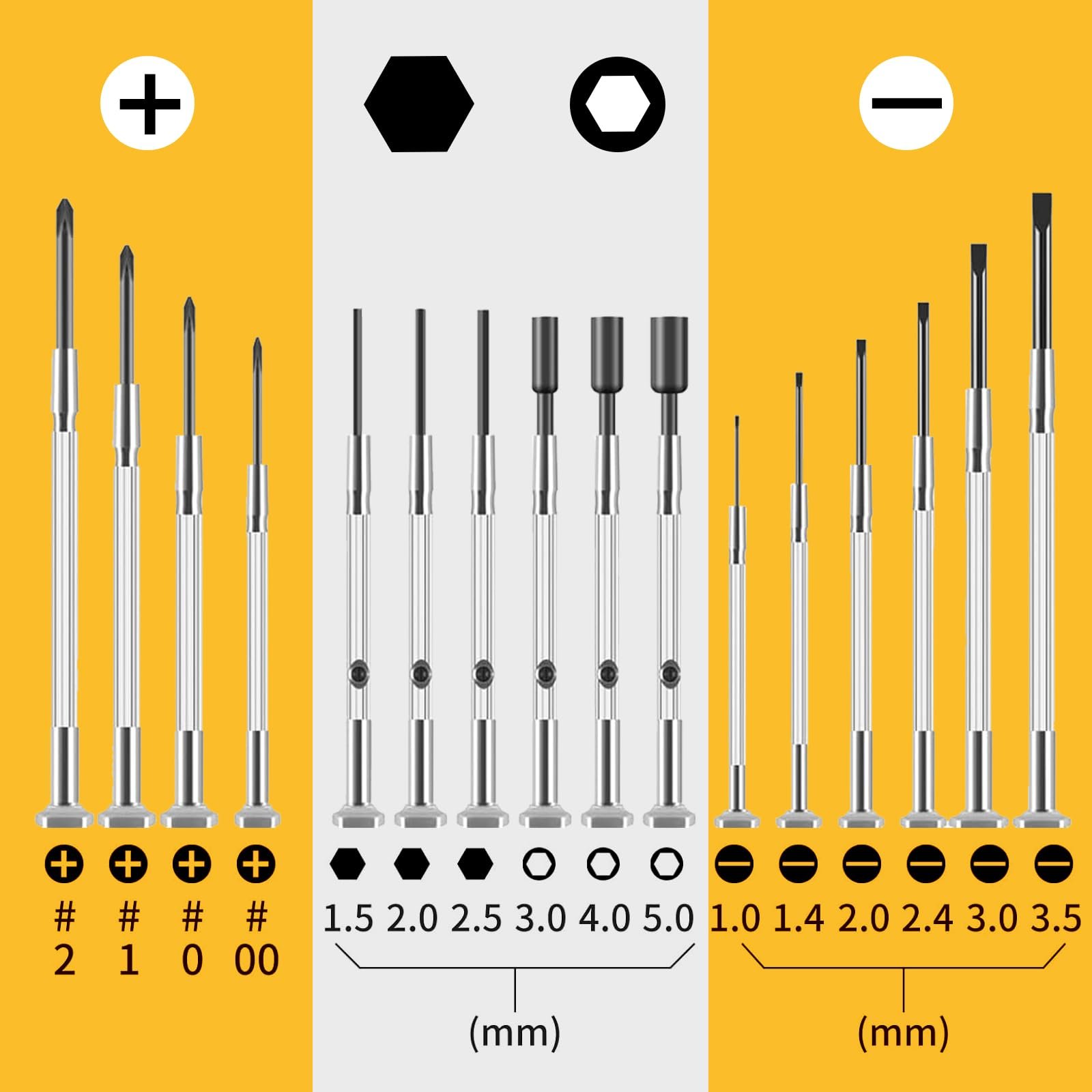 Набір викруток Mini 16 предметів з збільшувальною лупою для годинників і окулярів, фото №4 Набір викруток Mini 16 предметів з збільшувальною лупою для годинників і окулярів, фото №4