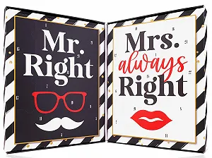 Адвент-календар для пар Mr & Mrs Right 2024 - Догляд за тілом для нього і для неї - Різдвяний календар для чоловіків та жінок - Фото 1