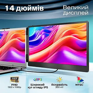 Монитор портативный 14" Teamgee S1 Full HD IPS 60 Гц synthetic.ua - Фото 1
