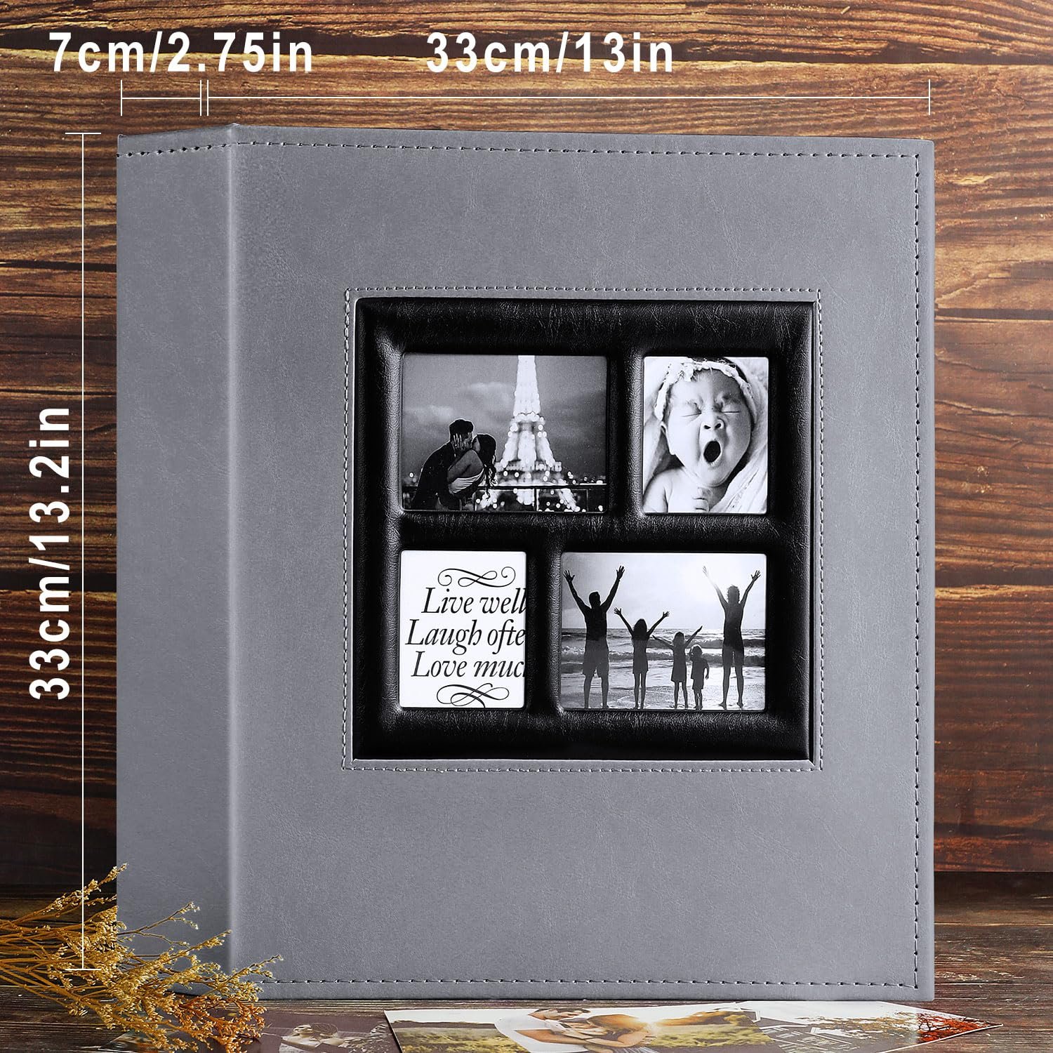 Фоторамка Benjia Очень большой кожаный свадебный альбом на 1000 фотографий Портретная и альбомная ориентация 4x6 Серый, фото №4 Фоторамка Benjia Очень большой кожаный свадебный альбом на 1000 фотографий Портретная и альбомная ориентация 4x6 Серый, фото №4