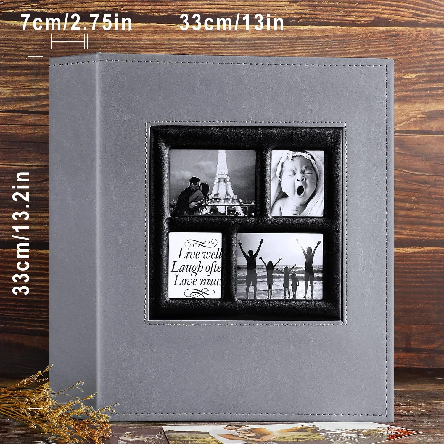 Фоторамка Benjia Очень большой кожаный свадебный альбом на 1000 фотографий Портретная и альбомная ориентация 4x6 Серый, фото №4 Фоторамка Benjia Очень большой кожаный свадебный альбом на 1000 фотографий Портретная и альбомная ориентация 4x6 Серый, фото №4