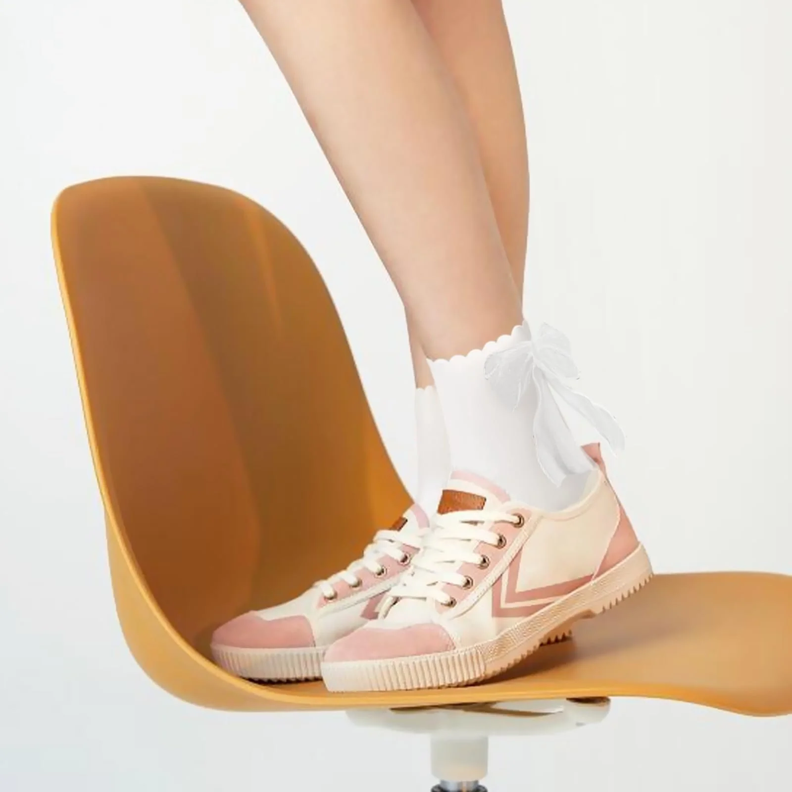 4 пары черно-белых носков с оборками и кружевом для женщин и девочек, балетные носки с вязаным кружевом, носки для платья принцессы с бантом, носки до середины голени для вечеринок, ежедневных фестивалей, фото №6