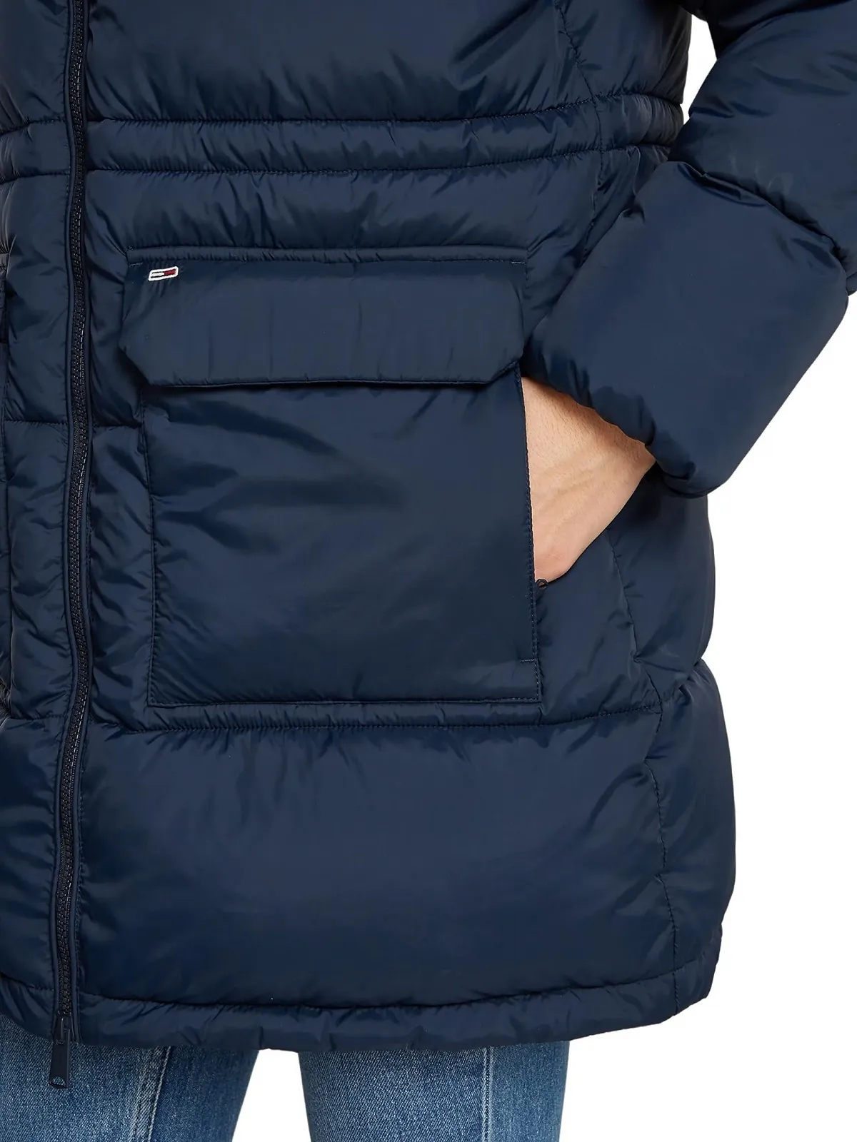 Пуховик Tommy Jeans Midi Puffer з капюшоном, фото №3 Пуховик Tommy Jeans Midi Puffer з капюшоном, фото №3