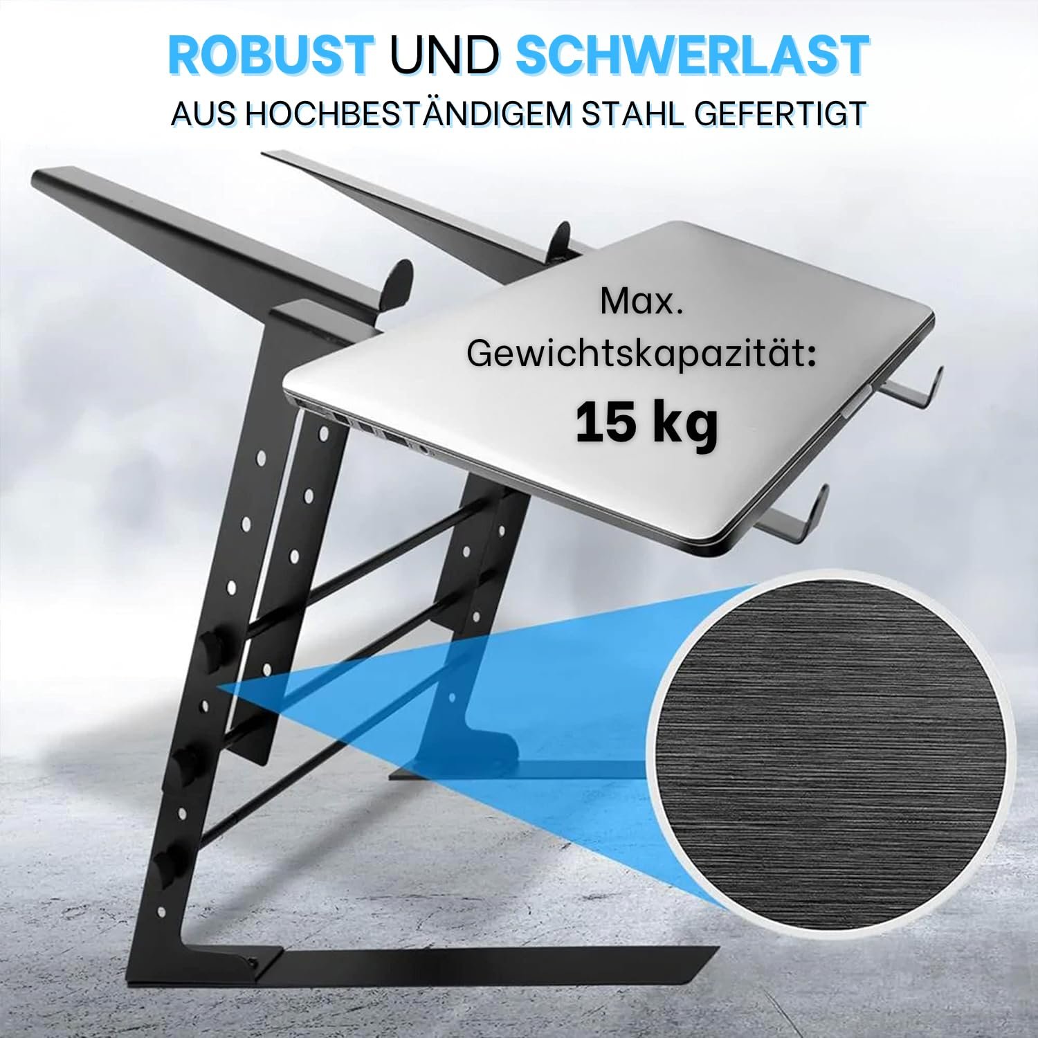 Подвійна Підставка для Ноутбука Pyle, регульована ширина, до 15 кг, фото №6