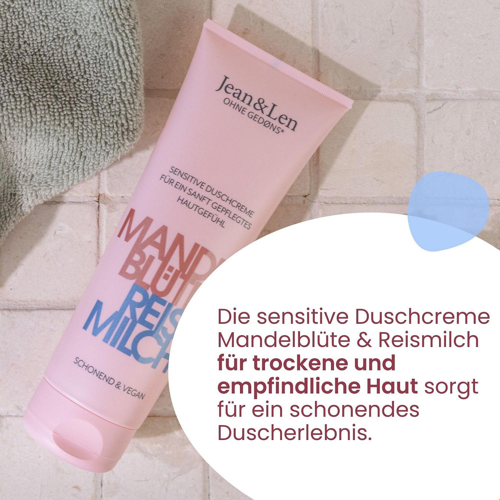 Крем-гель для душа Jean & Len Almond Blossom & Rice Milk для сухой и чувствительной кожи 250 мл, фото №3