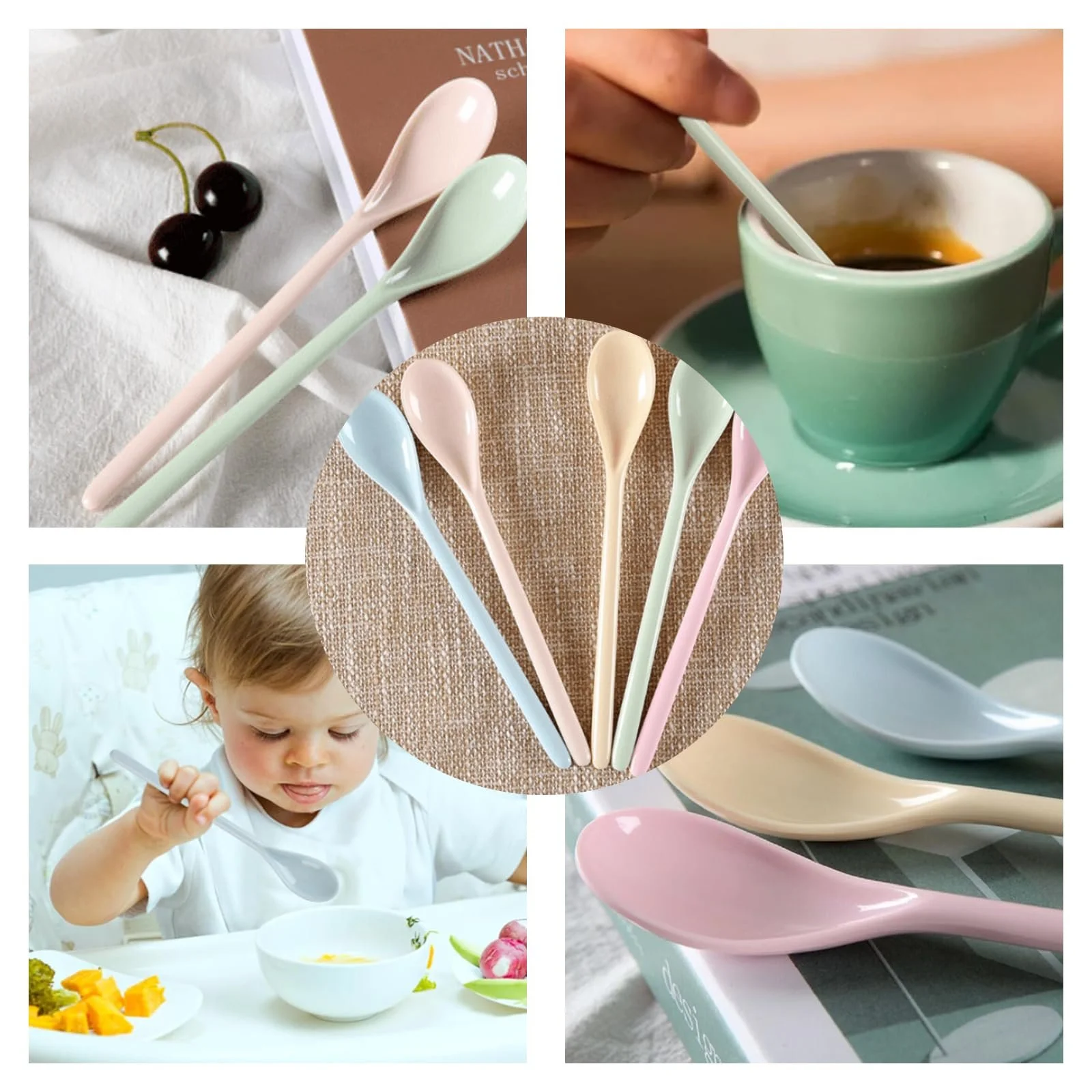 Ложки Пластикові Довгі Кольорові, пакування 5 шт, фото №7