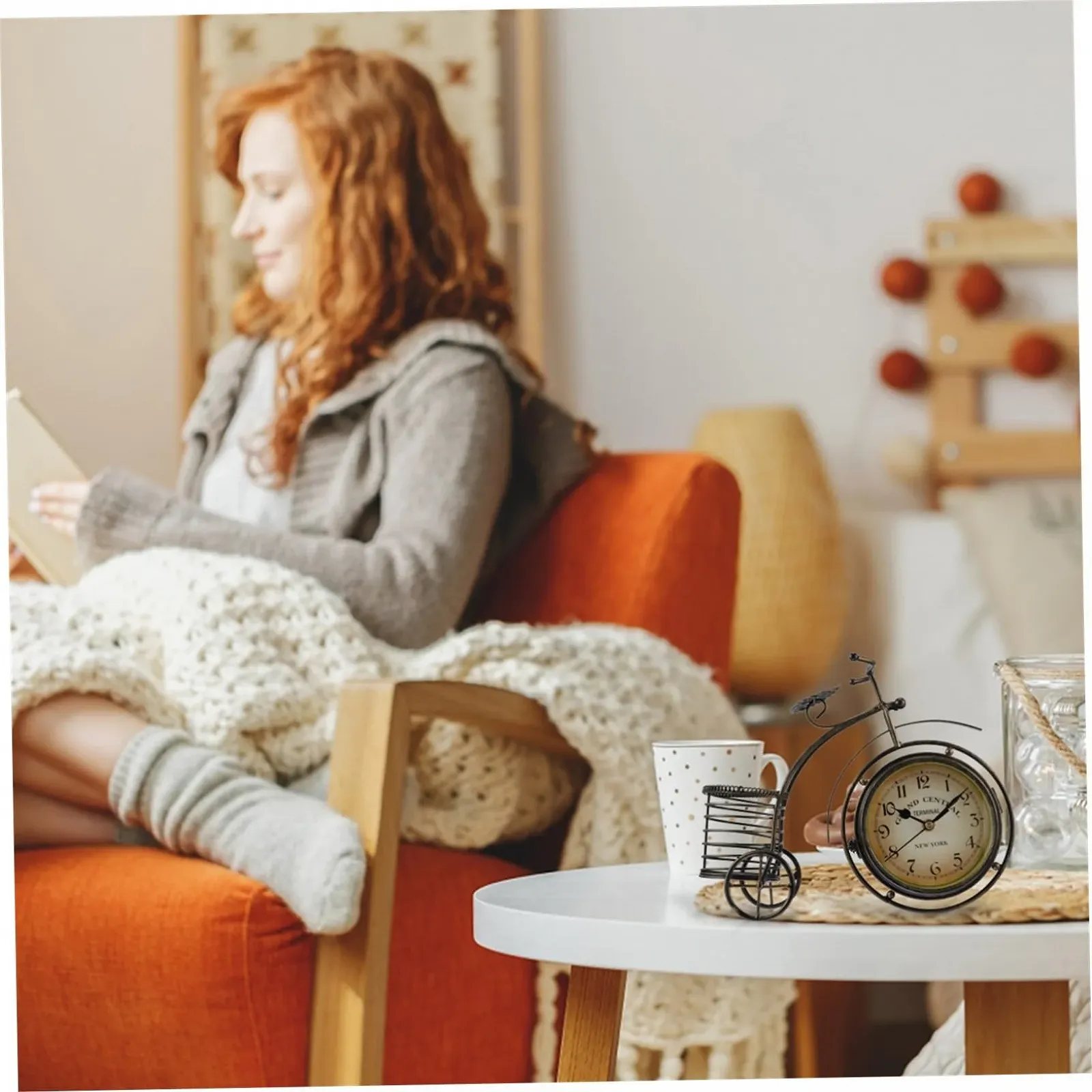 Годинник настільний PartyKindom Металевий для дому, вітальні, їдальні, спальні, офісу, безшумний механізм, що не цокає, фото №6