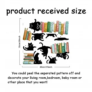 Наклейка на стіну SUPERDANT Yoga Cats Reading Books 80 x 78 см чорна synthetic.ua - Фото 1