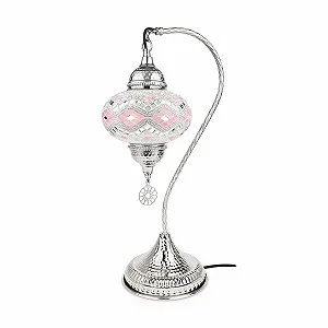 Дизайнерська настільна лампа Стильна Мозаїчна Срібляста - Фото 1