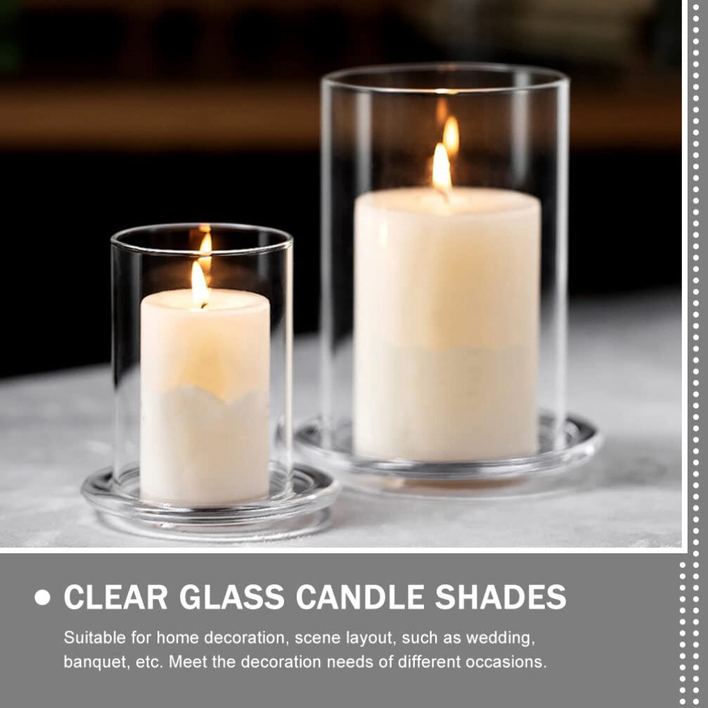 Подсвечник Ciieeo Shade Glass Cylinder Bottomless Cylinder Sleeve Hurricane Chimney Pipe Candle Cover Стекло High Borosilicate, фото №4