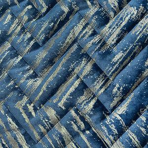 Покривало Eurofirany Плед на диван - М'який Оксамитовий Блискучий Плед - Темно-синій та Золотий - 170 x 210 см synthetic.ua - Фото 1