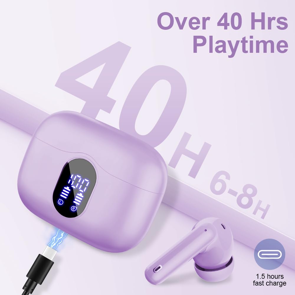 Беспроводные наушники Bluetooth 5.3 Спортивные Вставные 4Микрофона 40 часов LED ENC HiFi, фото №7
