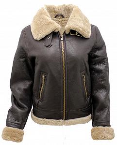 Женская Лётная Куртка из Овчины B3 WW2, Коричневая synthetic.ua - Фото 1