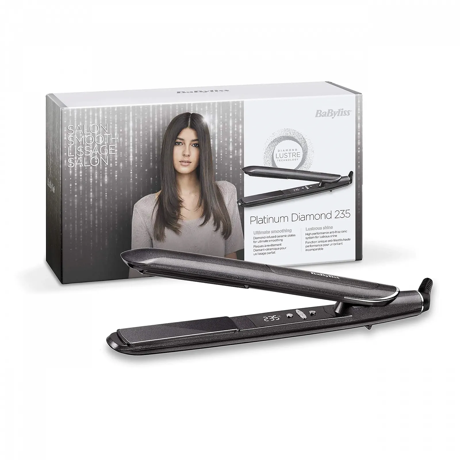 Выпрямитель для волос BaByliss Platinum Diamond 235 антрацит, фото №4