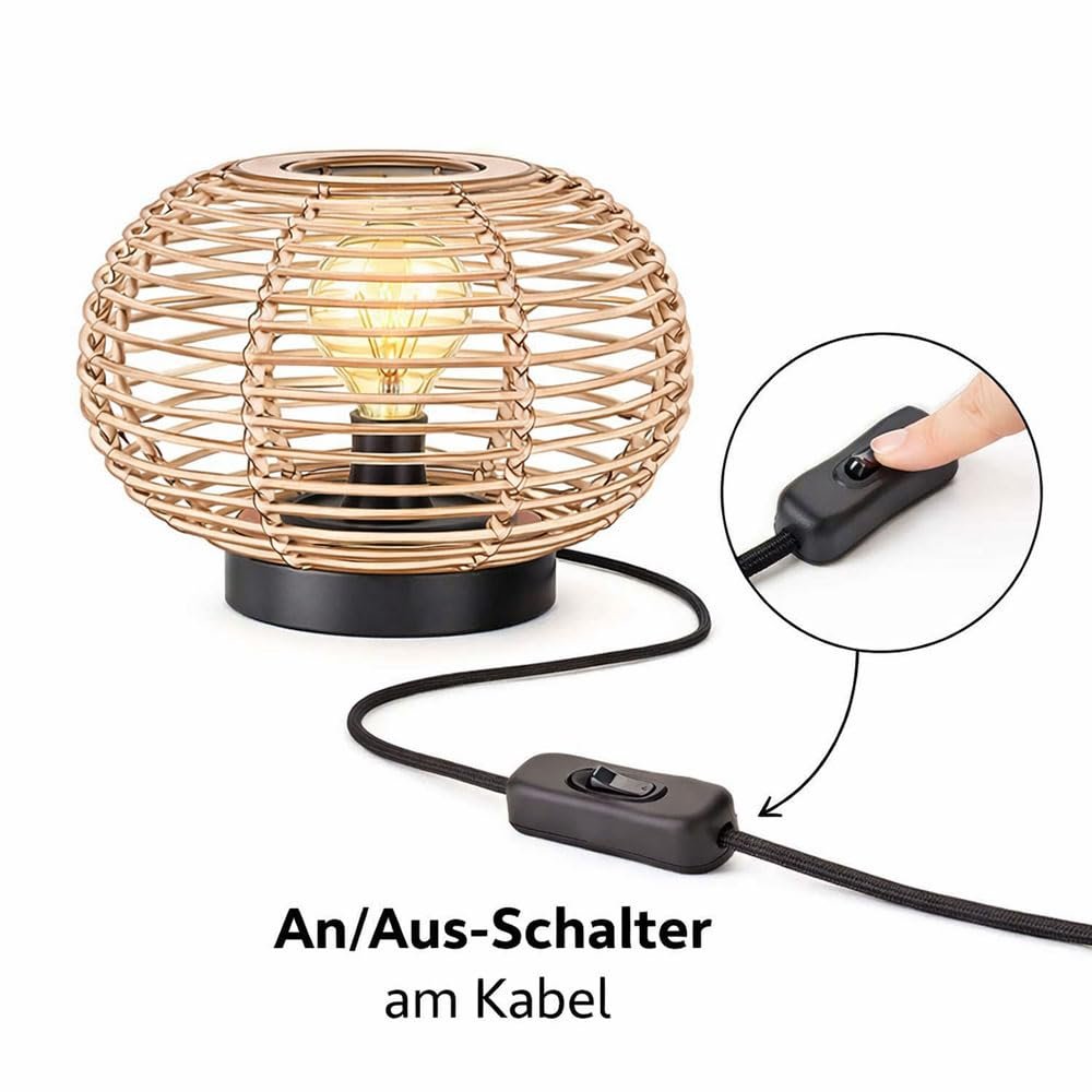 Настільна лампа LED Bamboo 32 см E27 6 Вт 806 лм 2700 К Чорний/Натуральний, фото №5