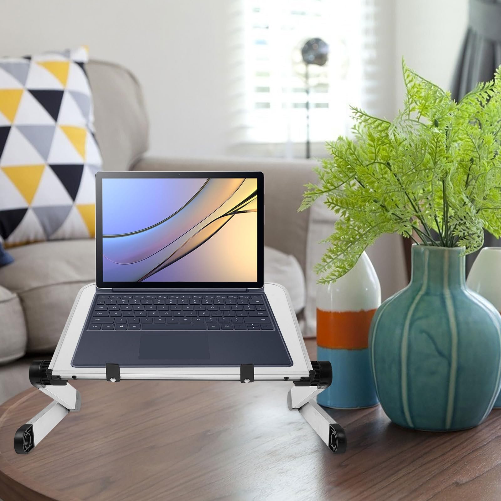 Підставка для ноутбука Регульована Складана для столу та дивана з покращеним охолодженням Сумісна з ноутбуками та планшетами Ергономічна, фото №5