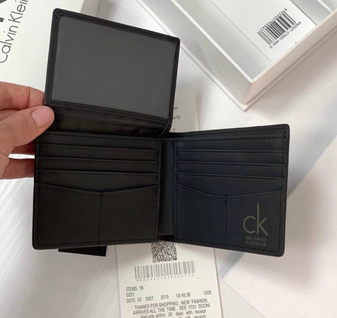 Чоловічий подарунковий набір ремінь та портмоне у фірмовому упакуванні Calvin Klein Jeans, фото №2