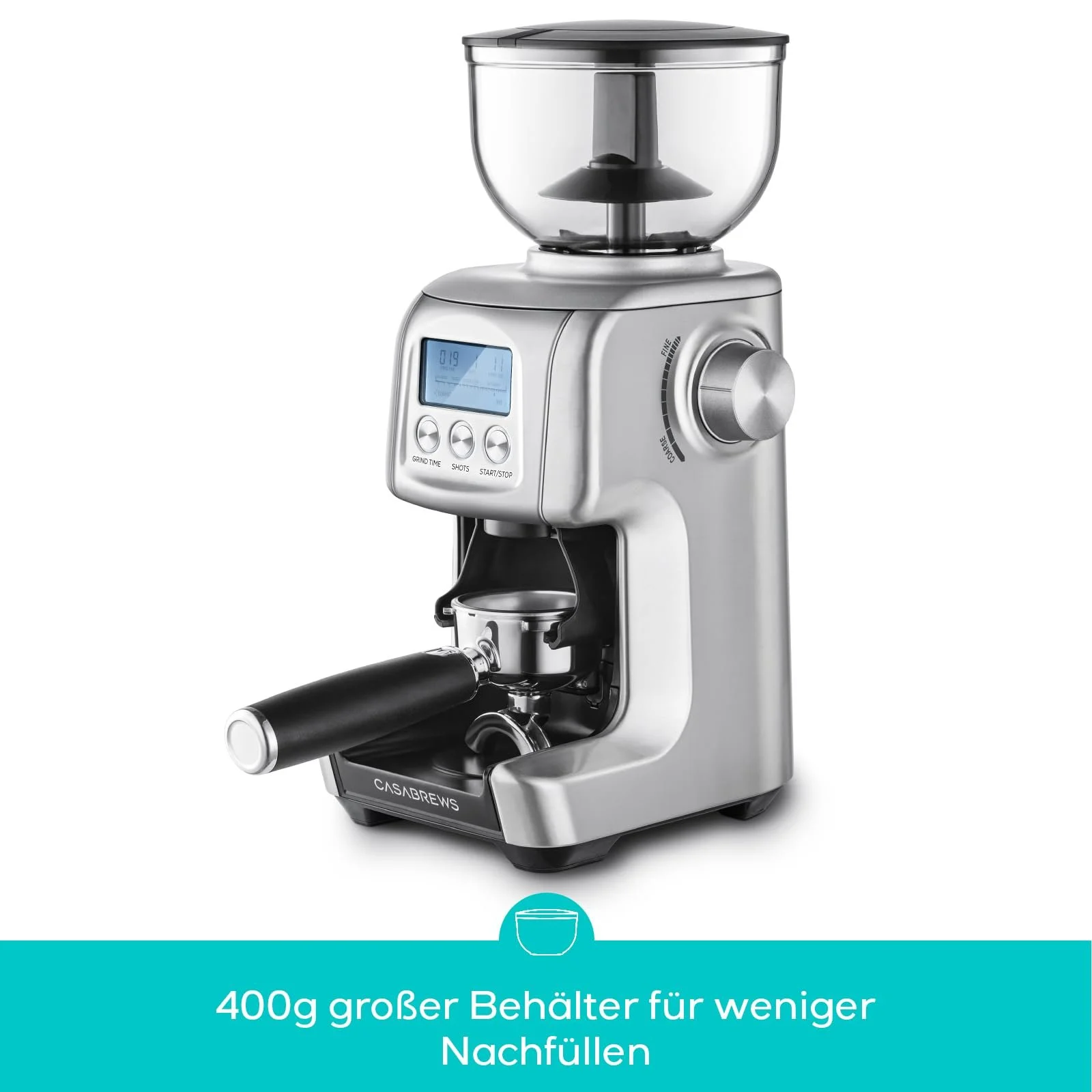 Электрическая конусная кофемолка CASABREWS 77 уровней помола, 400 г, фото №5