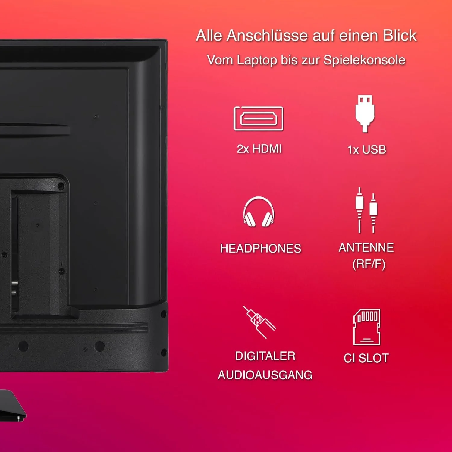 Телевизор 24" Telefunken XH24O550M / HD / 50 Гц / LED / T2, фото №3 Телевизор 24" Telefunken XH24O550M / HD / 50 Гц / LED / T2, фото №3