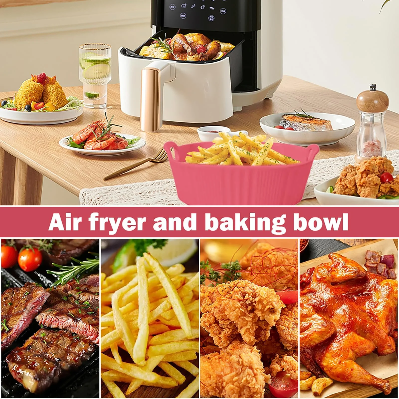 Форма для запікання керамічна 650 мл квадратна 7 дюймів з ручками Червона, фото №7