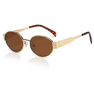 Овальные солнцезащитные очки XITUADDA Металлические модные UV400 - Фото 1