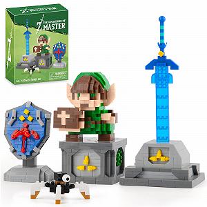 Набор Finger Rock Micro Building Blocks Kit 4 in 1 BOTW Master Sword and Hylian Shield Model Pack of 1200 - Фото 1
