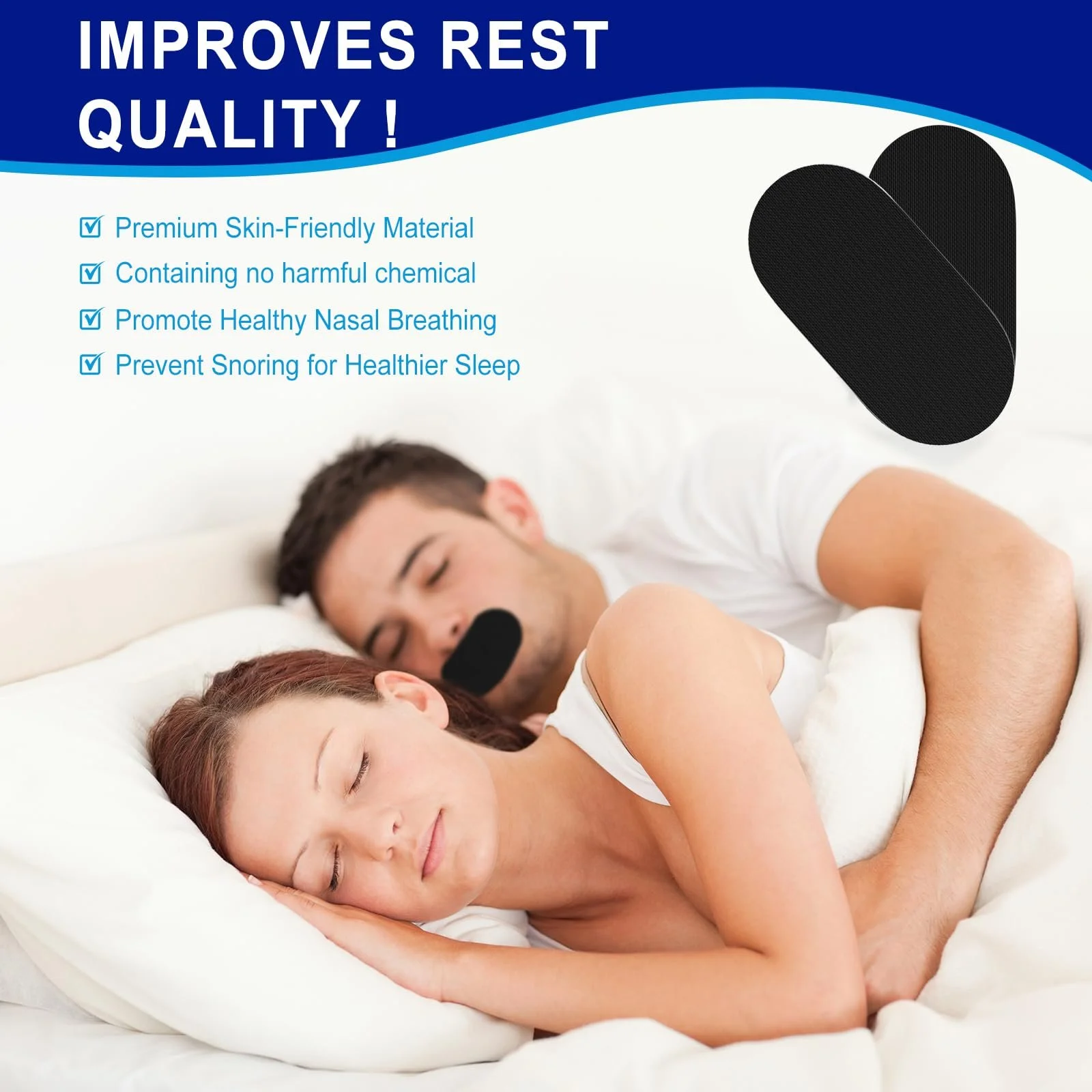 Смужки для сну на рот, 42 шт, на рот, пристрій проти хропіння для зменшення дихання ротом, комфорт і зручність, фото №2 Смужки для сну на рот, 42 шт, на рот, пристрій проти хропіння для зменшення дихання ротом, комфорт і зручність, фото №2