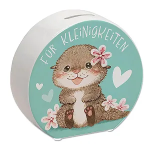 Скарбничка Видра керамічна з квітами - Фото 1