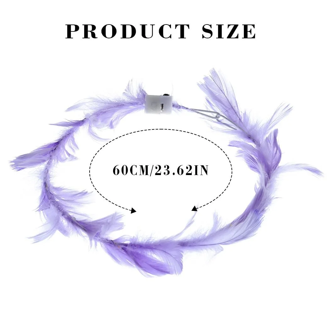 LED Обруч для волосся з пір'ям Yean, фото №6