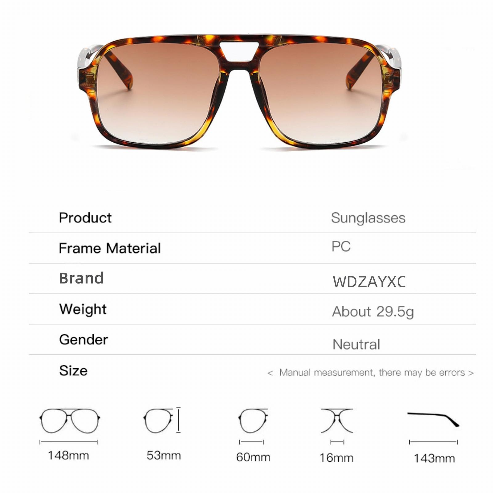 Сонцезахисні окуляри Ретро WDZAYXC Великі для чоловіків та жінок, фото №3