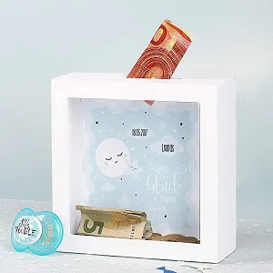 Скарбничка Striefchen Moon Blue для новонародженого з ім'ям та датою народження synthetic.ua - Фото 1