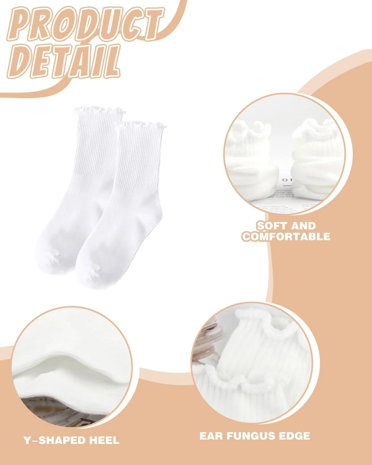 Шкарпетки з рюшами (6 пар) Бавовняні шкарпетки 35-40, фото №3 Шкарпетки з рюшами (6 пар) Бавовняні шкарпетки 35-40, фото №3