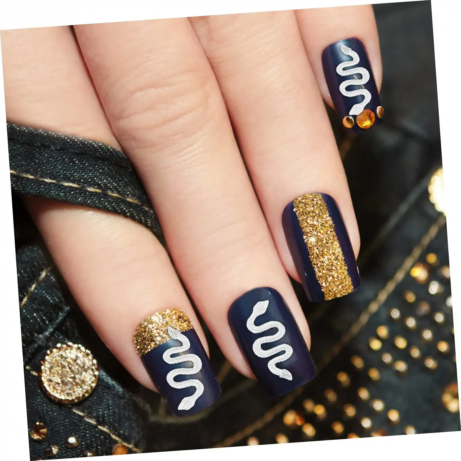 Украшения для ногтей в виде змей Healeved 200 шт., Ретро, украшения для дизайна ногтей, элегантные и уникальные украшения для ногтей, фото №4