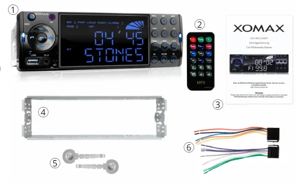 Автомагнитола XOMAX XM-VRSU413BT / Bluetooth / FM / USB / AUX / microSD slot / 1DIN, фото №2