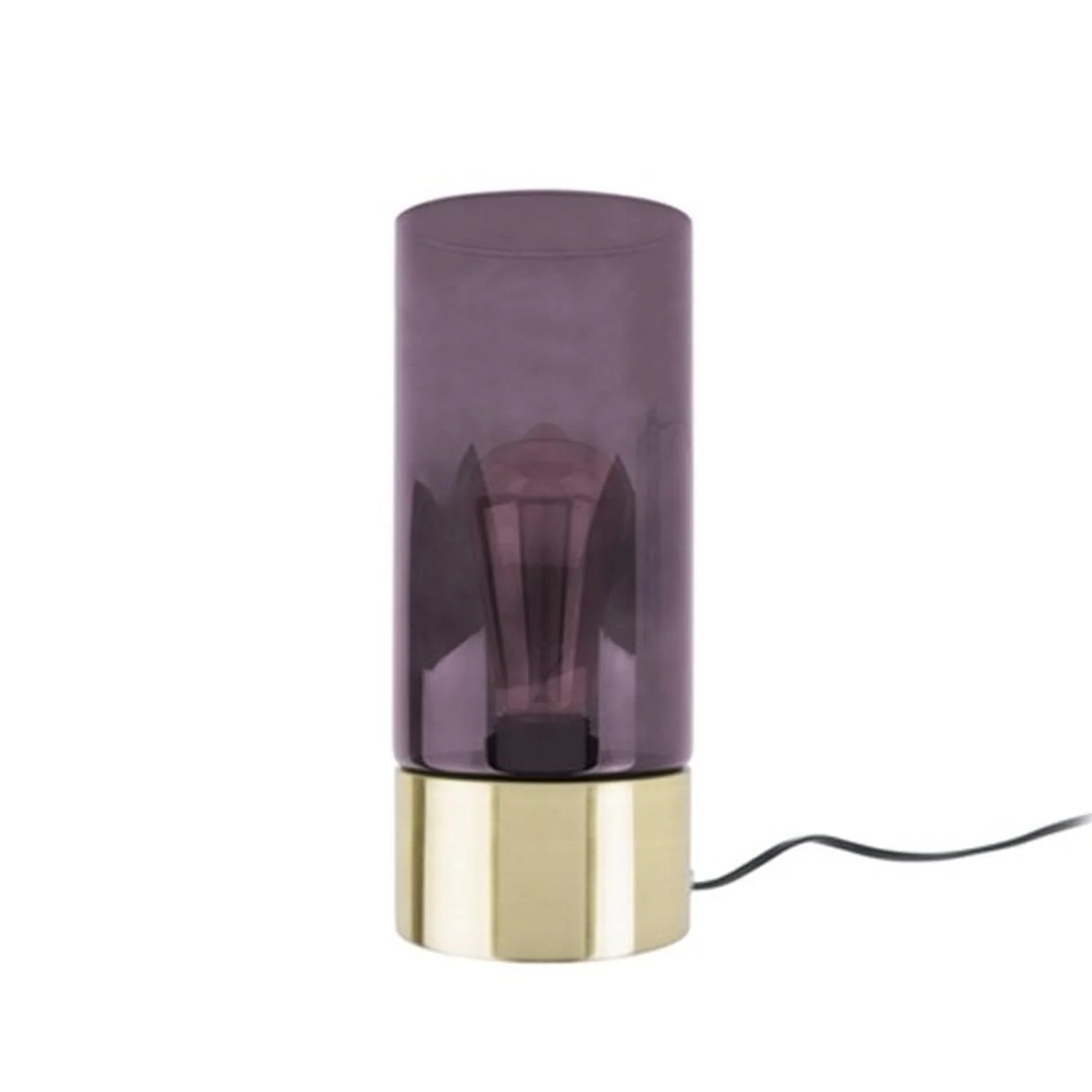 Настільна лампа Leitmotiv LAX Фіолетове скло Золотиста база H 24.5 см D 12 см, фото №1
