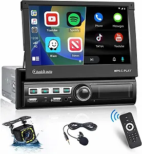 Автомагнітола Hikity Car Radio / 1 DIN / 7'' / Mirror Link / Hands-free / Bluetooth / USB / Android / Black - Фото 1