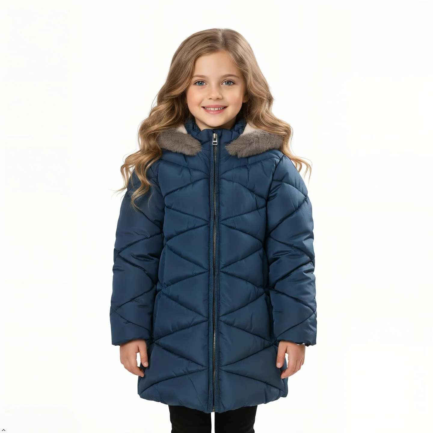 Зимове пальто з капюшоном Sunny Sprout для дівчат - зимова пухова куртка для дівчат з теплою флісовою підкладкою, фото №2