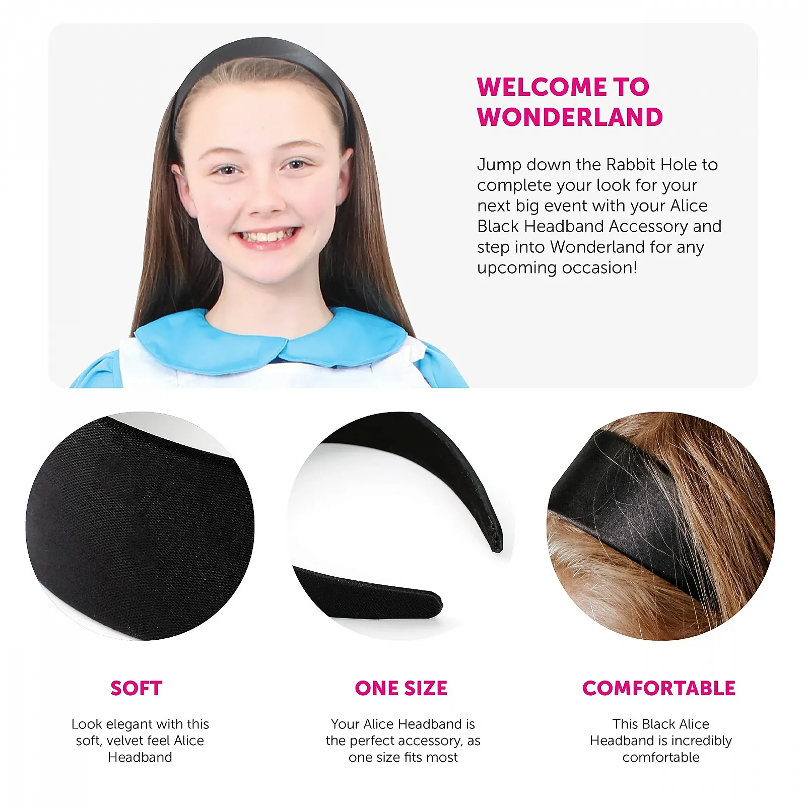 Обруч Черный для девочек 24 шт., фото №2