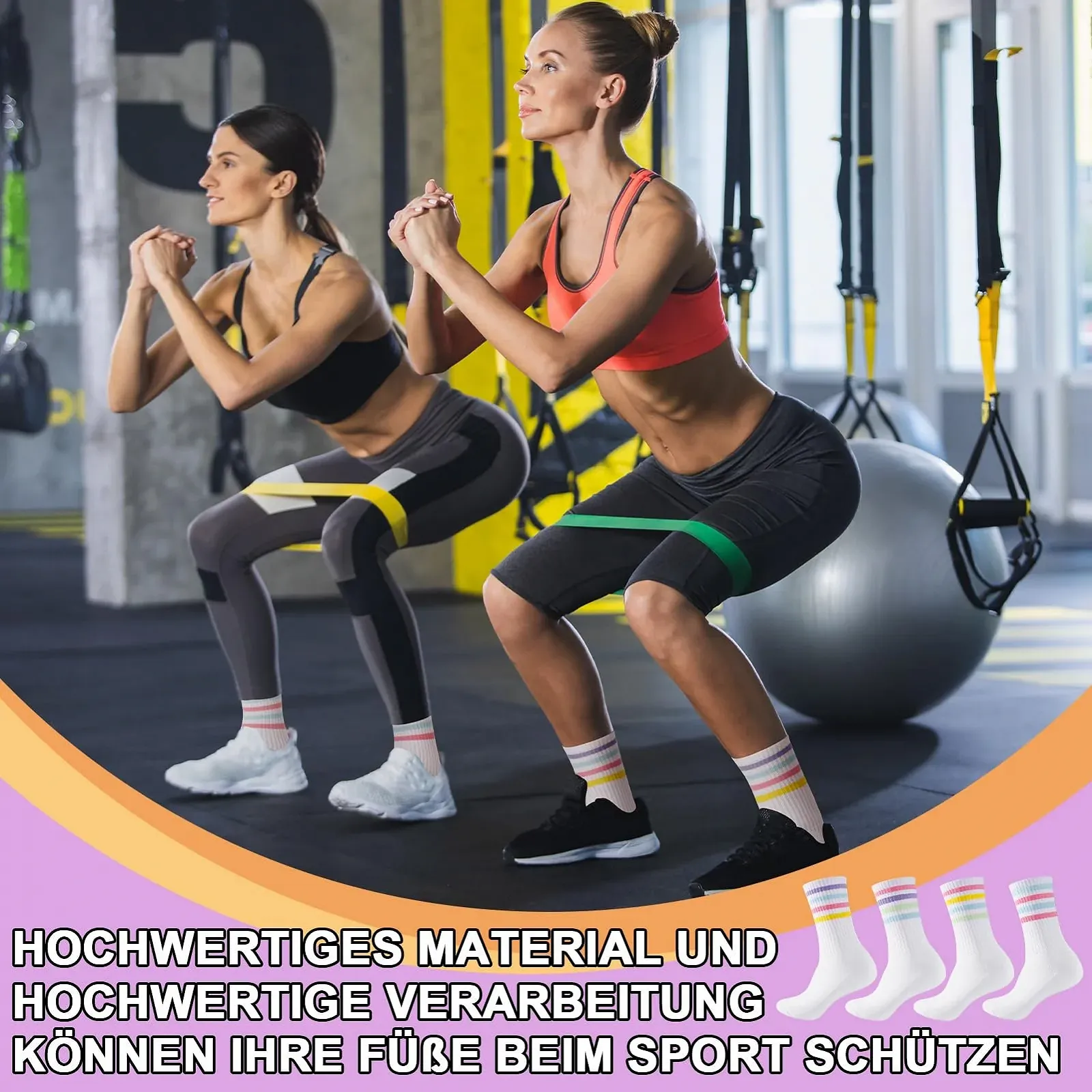 Теннисные носки Белый, 4 пары, размер 35-40, фото №5