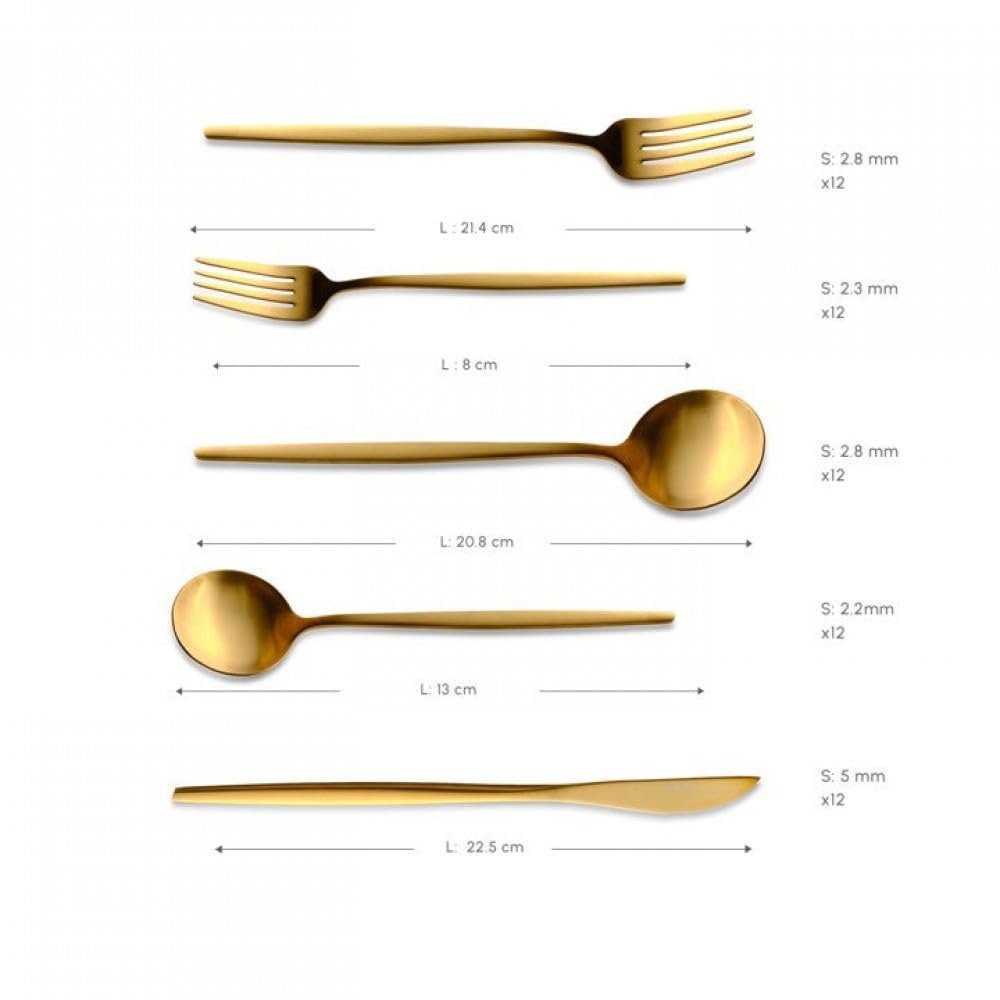 Набор столовых приборов Karaca Orion Matt Gold, 60 предметов, из нержавеющей стали, фото №3 Набор столовых приборов Karaca Orion Matt Gold, 60 предметов, из нержавеющей стали, фото №3
