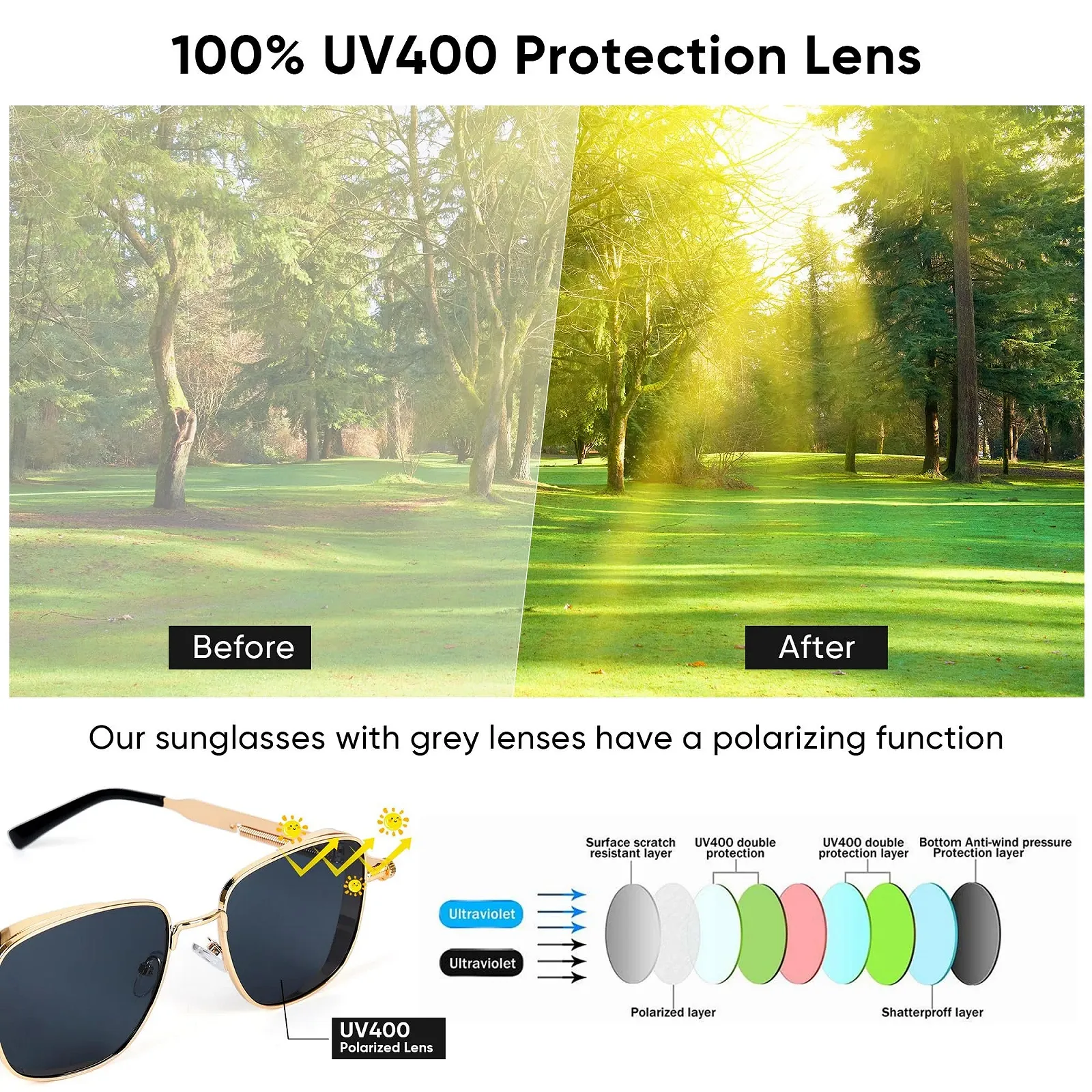 Сонцезахисні окуляри Steampunk MEGAVOW Ретро Квадратні Поляризовані, фото №3