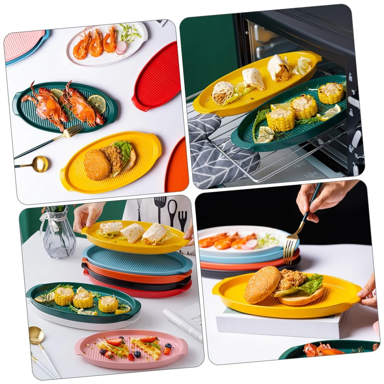 Форма для запекания TOYANDONA керамическая овальная с ручками термостойкая, фото №9